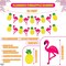 Felt Pineapple Flamingo Garland - 10 Feet, Pre-Strung | Flamingo Banner for Flamingo Party Decorations | Pineapple Decor for Luau Party Decorations | Pineapple Garland, Flamingo Decorations